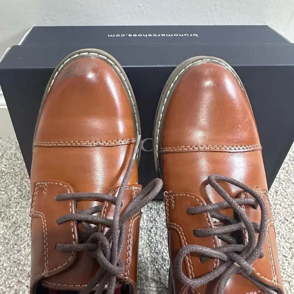 Bruno Marc Boy's Cap-Toe PU Leather Oxford Formal Dress Shoes, Sz 11T